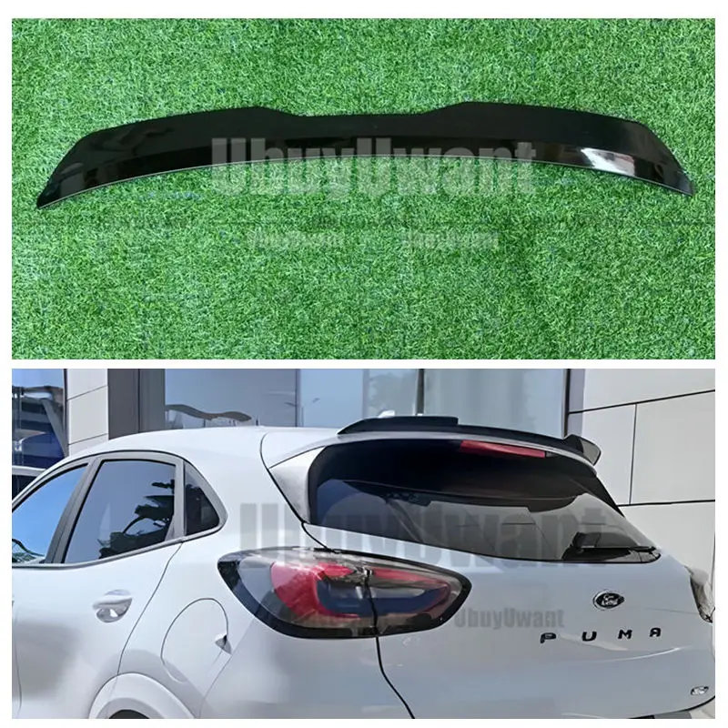 Alerón trasero negro súper alto brillo, alerón de extensión para FORD PUMA, nueva forma, alerón ABS Hatchback, alerón de labio para coche