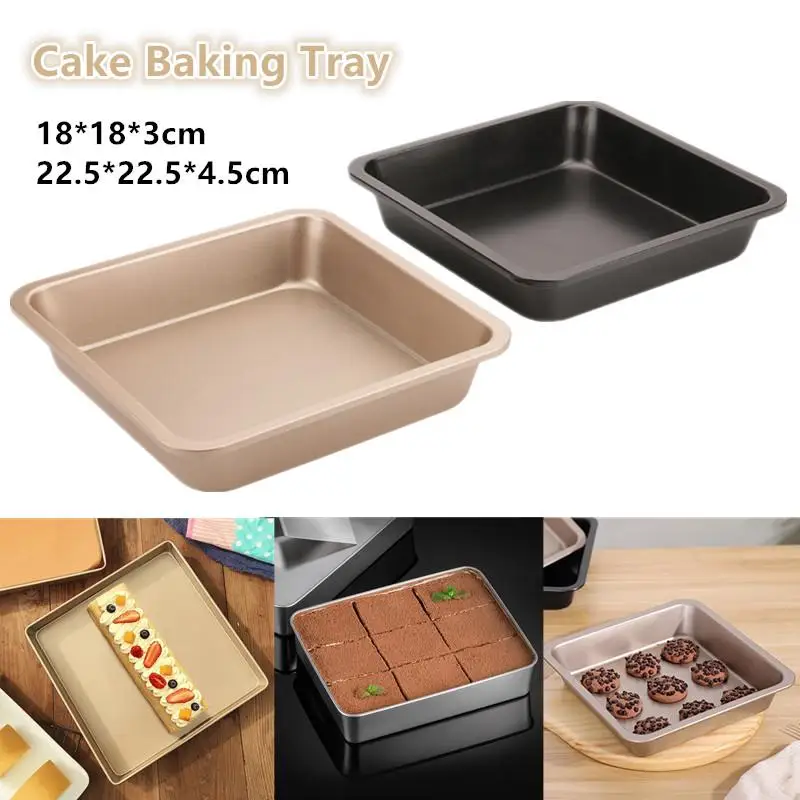 Bandeja cuadrada de acero al carbono para hornear pasteles, plato antiadherente para tostadas de 6/8 pulgadas, molde para pastel de Pizza, bandeja para hornear, horno de pan, 1 ud.