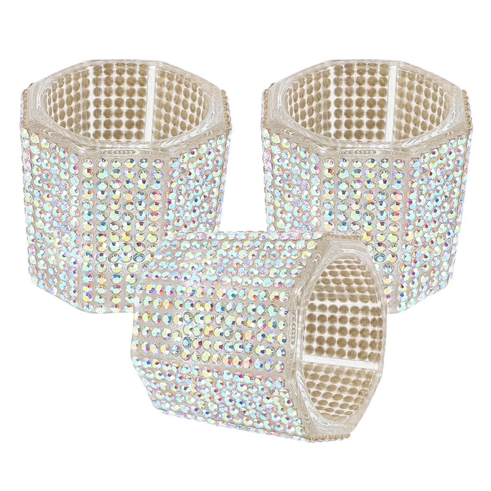 

3pcs Nail Tools Crystal Glass Cups Rhinestones Brush Cleaning Soaking Bowl Manicure Accessories Sturdy Materials Octagonal