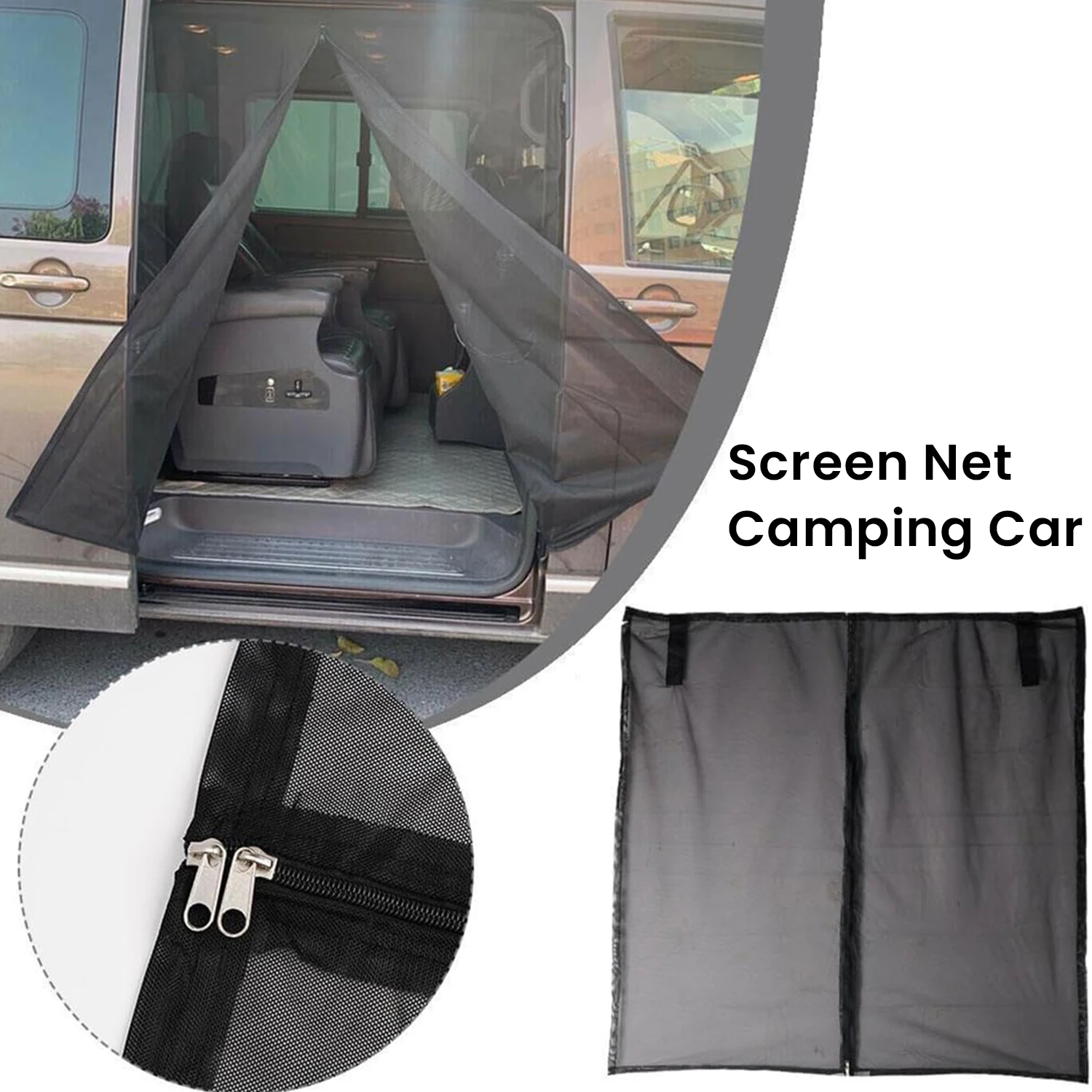 Sliding Door Magnetic Fly Screen Size 175 * 150cm Van Bug Screen Mosquito Net Sun Protector for T5 T6 T4 Caravan Motorhome Campe