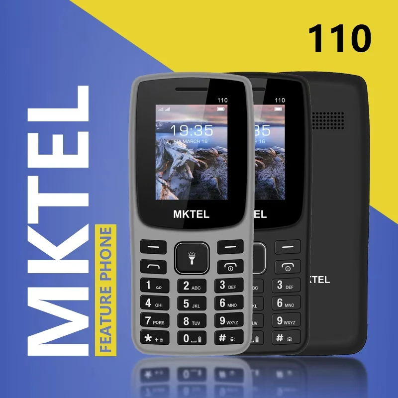 MKTEL 110 Feature Phone 1.77inch Screen Dual SIM 800mAh Battery MP3/MP4/FM Radio GSM 850/900/1800/1900 phone for senior