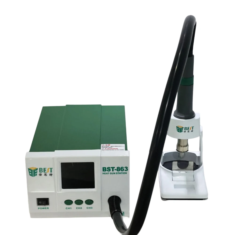 

Heat Gun Desoldering Station BST-863 Lead-Free Hot Air Gun LCD Touch Screen Constant Temperature SMD Rework Station Welding Tool