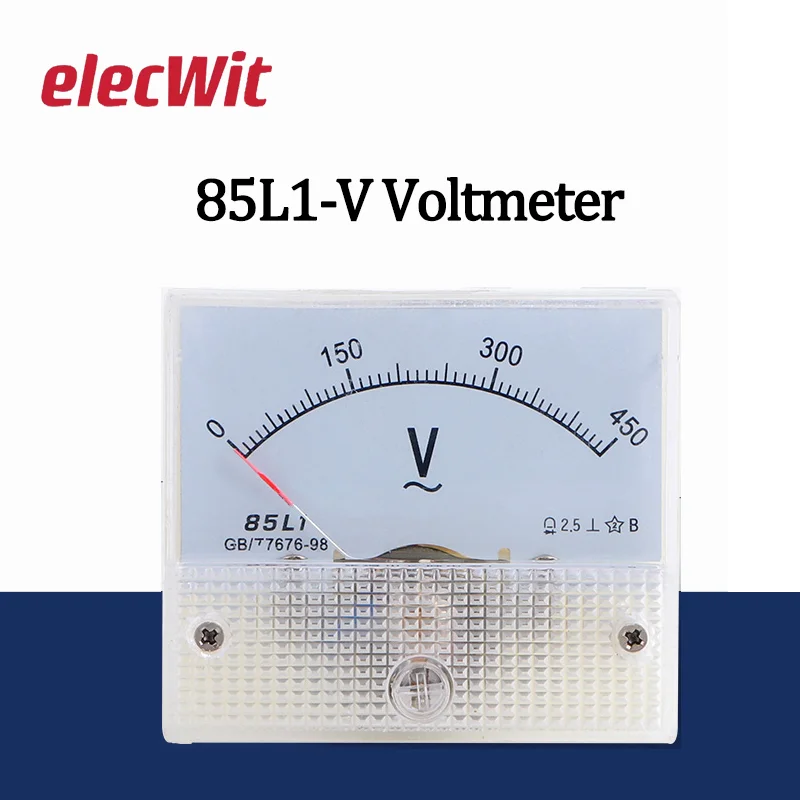 85L1-V Analogue AC Voltage Needle Panel Meter Pointer Voltmeter  2V 3V 5V 10V 15V 20V 30V 50V 75V 100V 150V 200V 300V 450V 500V