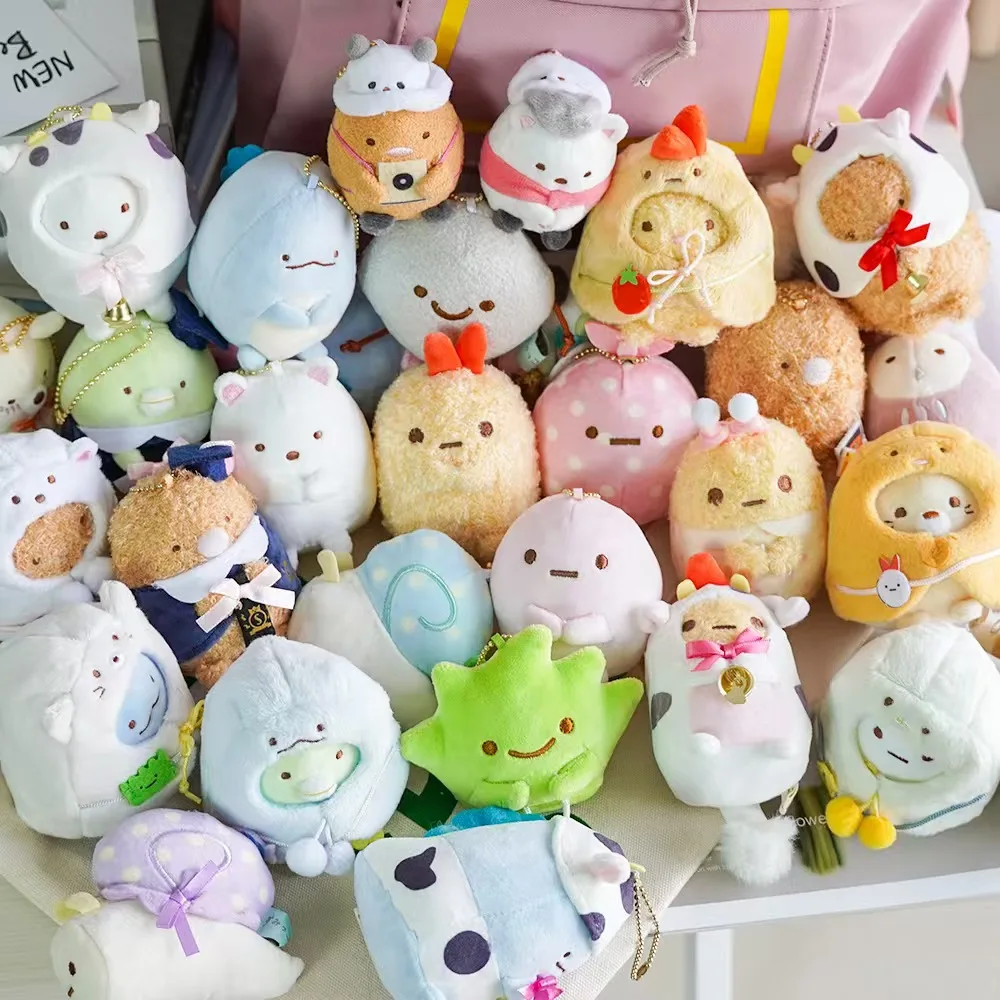Sumikkogurashi Plüsch-Schlüsselanhänger, süßer Pinguin-Taschenanhänger, Kawaii, frittierte Garnelen, weiches Stofftier, Accessoires für Geburtstagsgeschenk