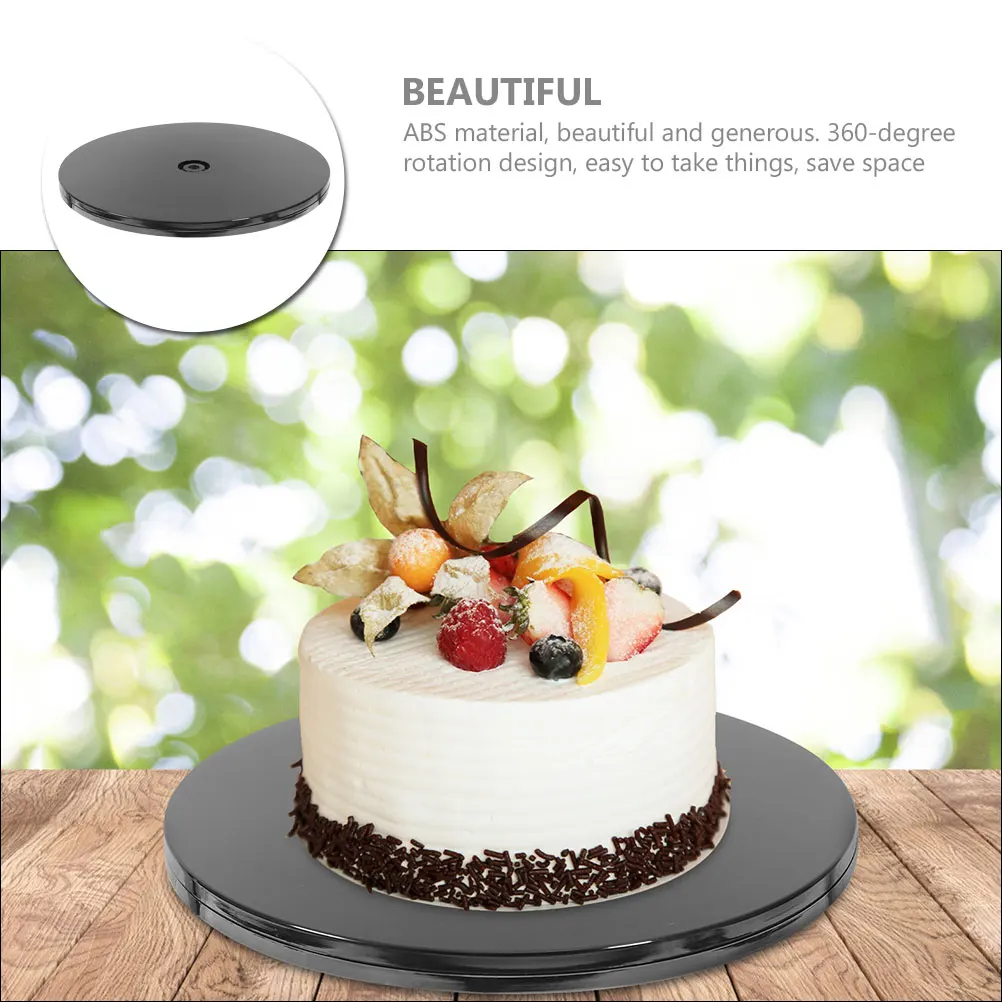 

Rotary Turntable Cake Stand 360 Degree Rotating Display Tray Aluminum Decorative Dome for Home Office Party