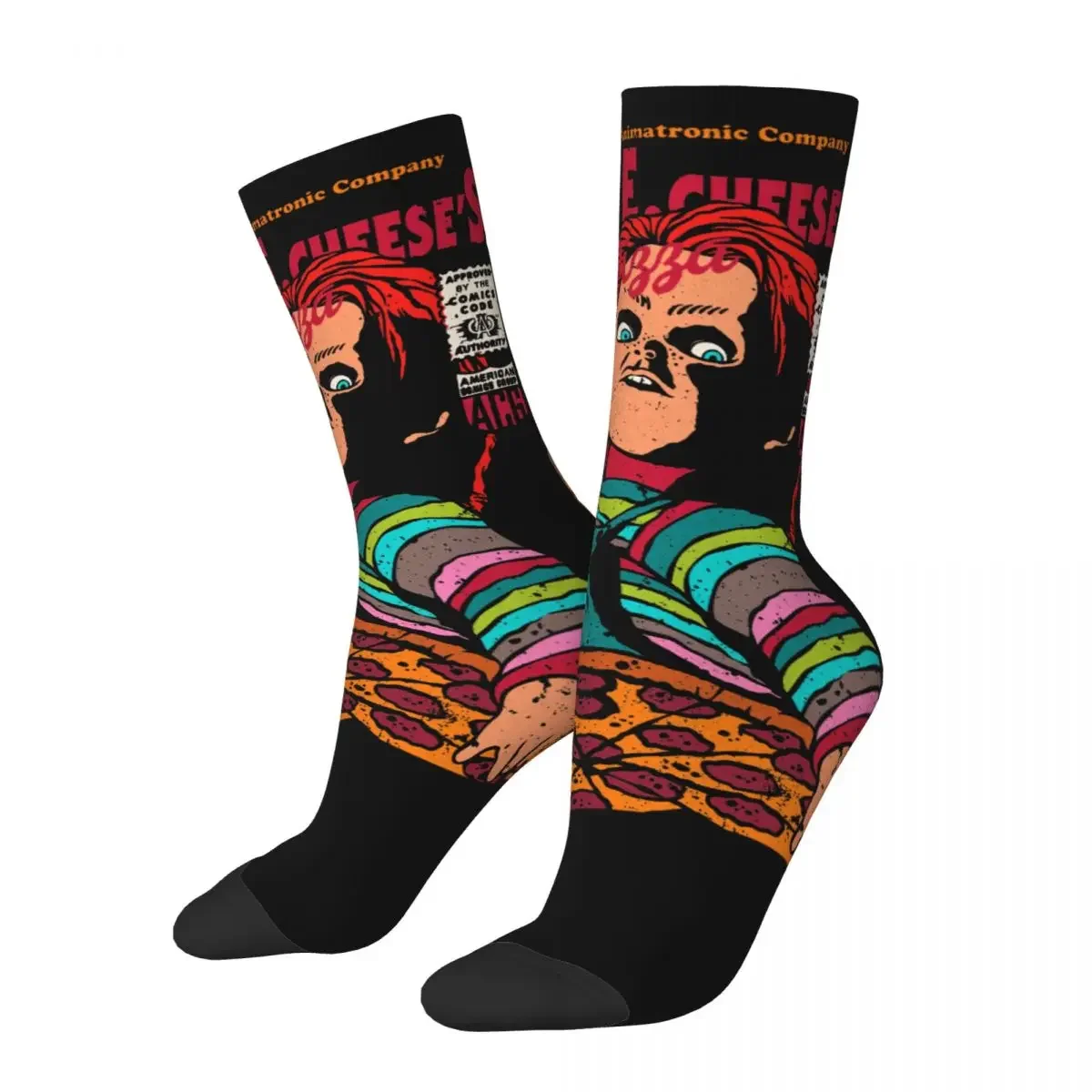 

Funny Chucky's Pizza Chucky Sports Socks 3D Printing Middle Tube Socks for Unisex