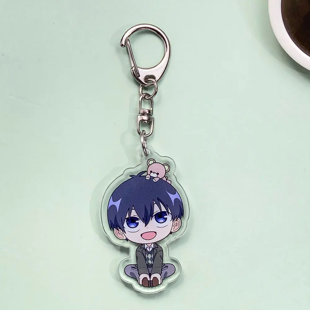 شخصيات أنيمي الأزرق قفل الدب الاكريليك سيارة المفاتيح اكسسوارات Kawaii حقيبة سحر ظهره قلادة حلقة رئيسية هدايا للأصدقاء #2