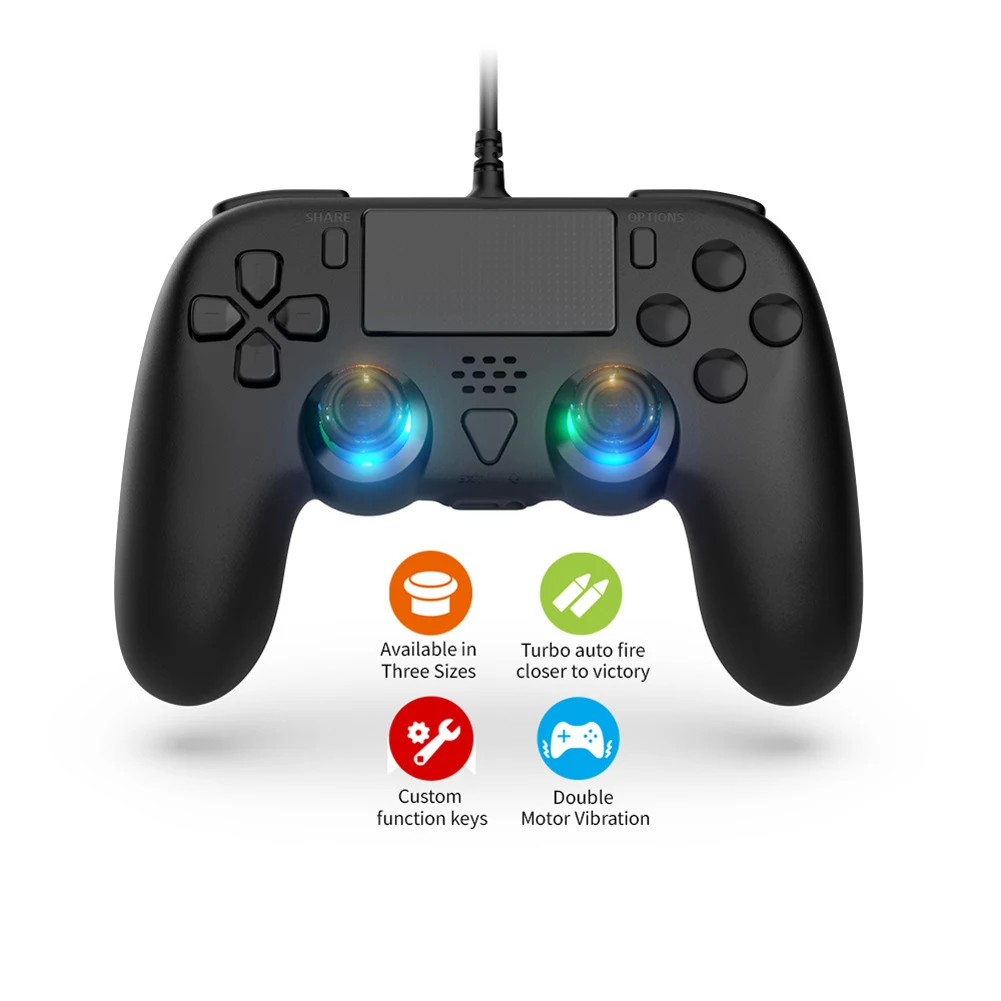 Wired Controller Gamepad for PS5/PS5 Slim/PC with Turbo/Dual Vibration/6-Axis Gyroscope USB Game Controller Macro Programming