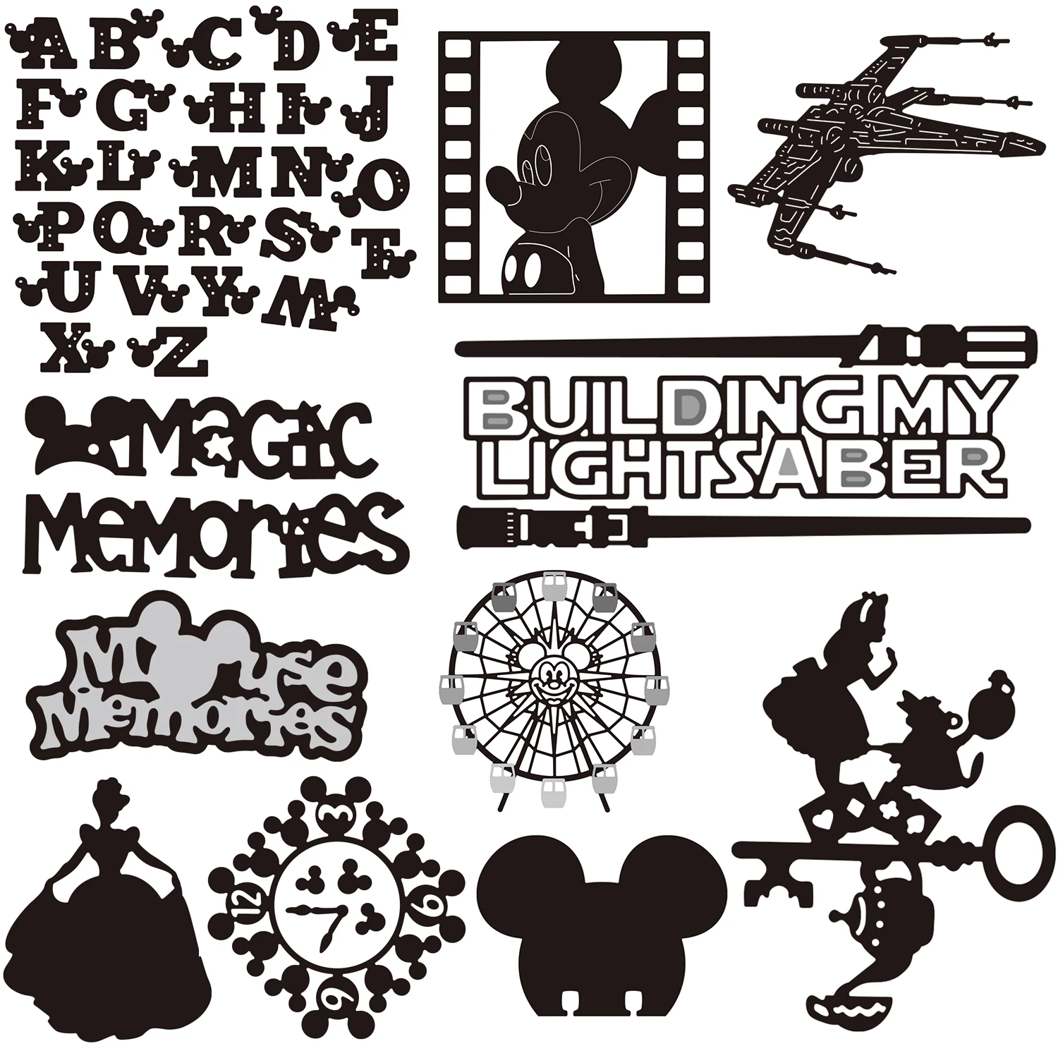 Disney Themed Mickey Cutting Dies Alphabets Mouse Head Diecuts for DIY Scrapbooking Paper Cards Crafts Making New 2023 Arrival