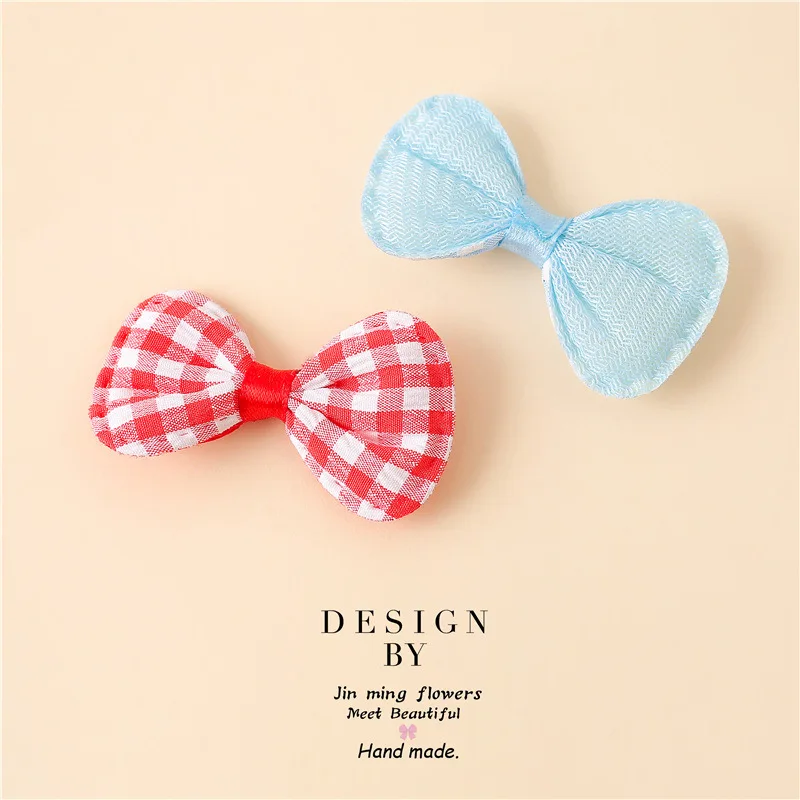 Colorful Bow Appliques for DIY Hat Clothes, Sewing Patches, Handmade Headwear, Hair Clips Accessories, 5*2.5cm, 30 PCs/Lot