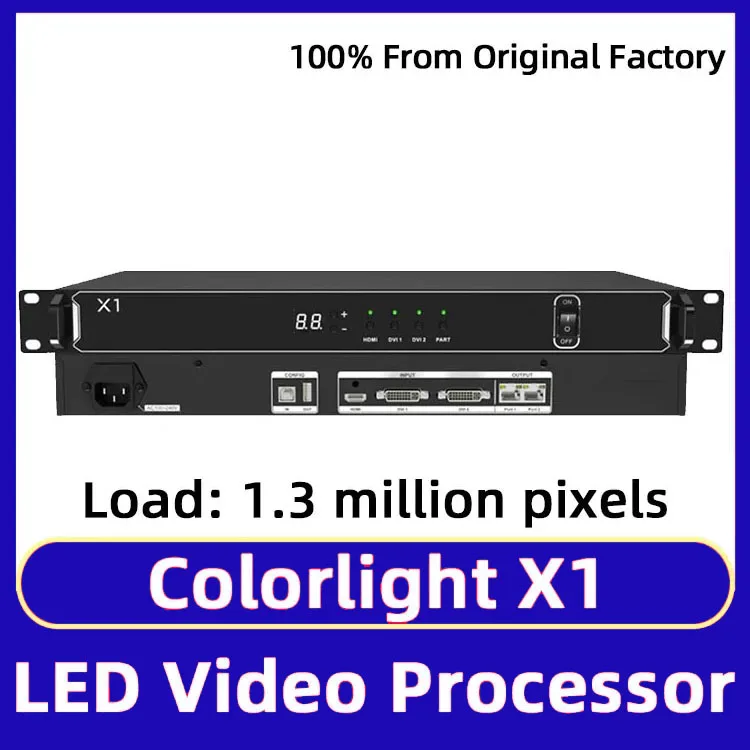 Colorlight-X1 Processador De Vídeo RGB Indoor, Módulo De Cores, Controlador De Display LED, Porta USB, Suporta HDMI, Entrada DVI