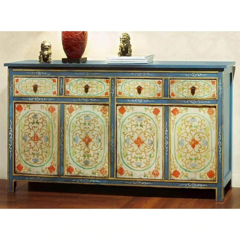 

Antique Xizang wood cabinets, household, civilian furniture, living room cabinets