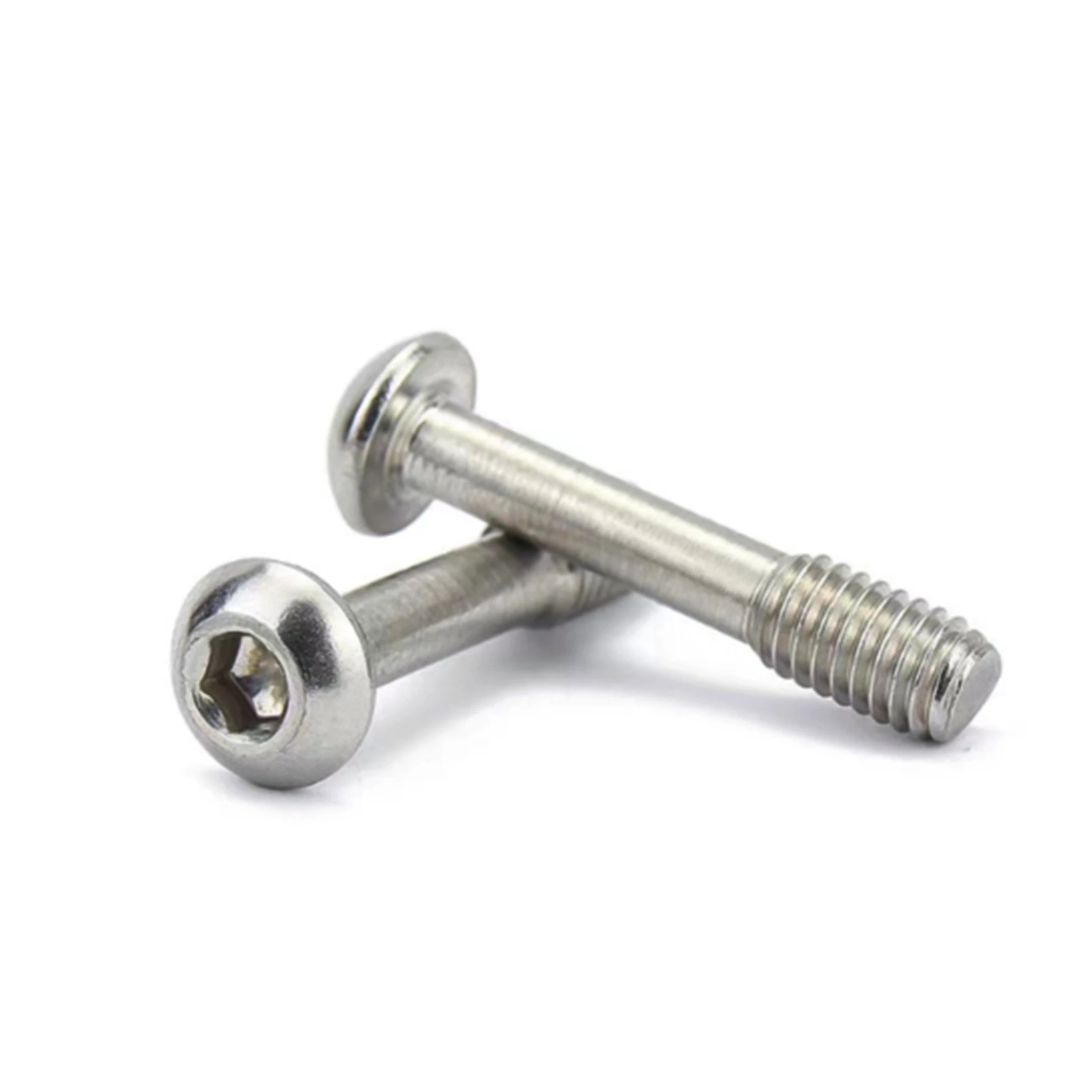 Parafusos de cabeça redonda hexagonal din7380, m2.5 m3 m4 m5 m6 m8 304, aço inoxidável, haste reduzida, parafusos de painel cativo