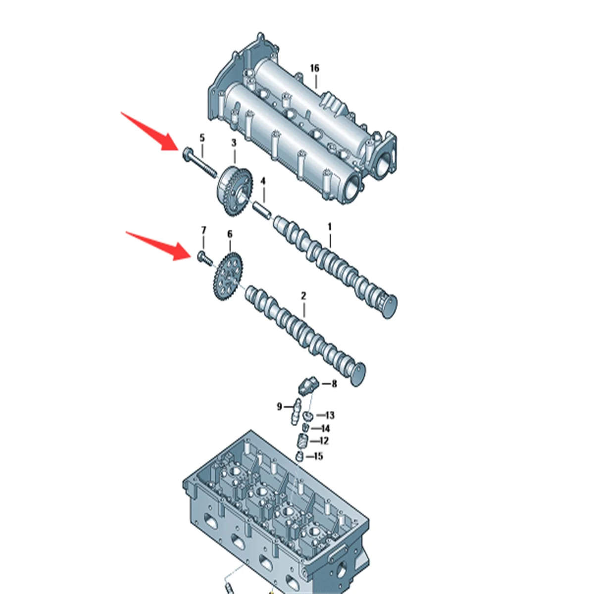 1.4T/1.6L Camshaft Hexagon Bolt Kit Fit For VW Eos Golf Jetta Passat Polo Scirocco Sharan Audi A1 BLG BMY CAX CAV BLF