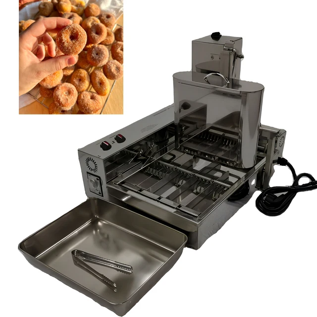 

-oo New 4-Row Commercial Automatic Mini Making Machine Electric Doughnut Fryer with 304 Stainless Steel Temperature Control