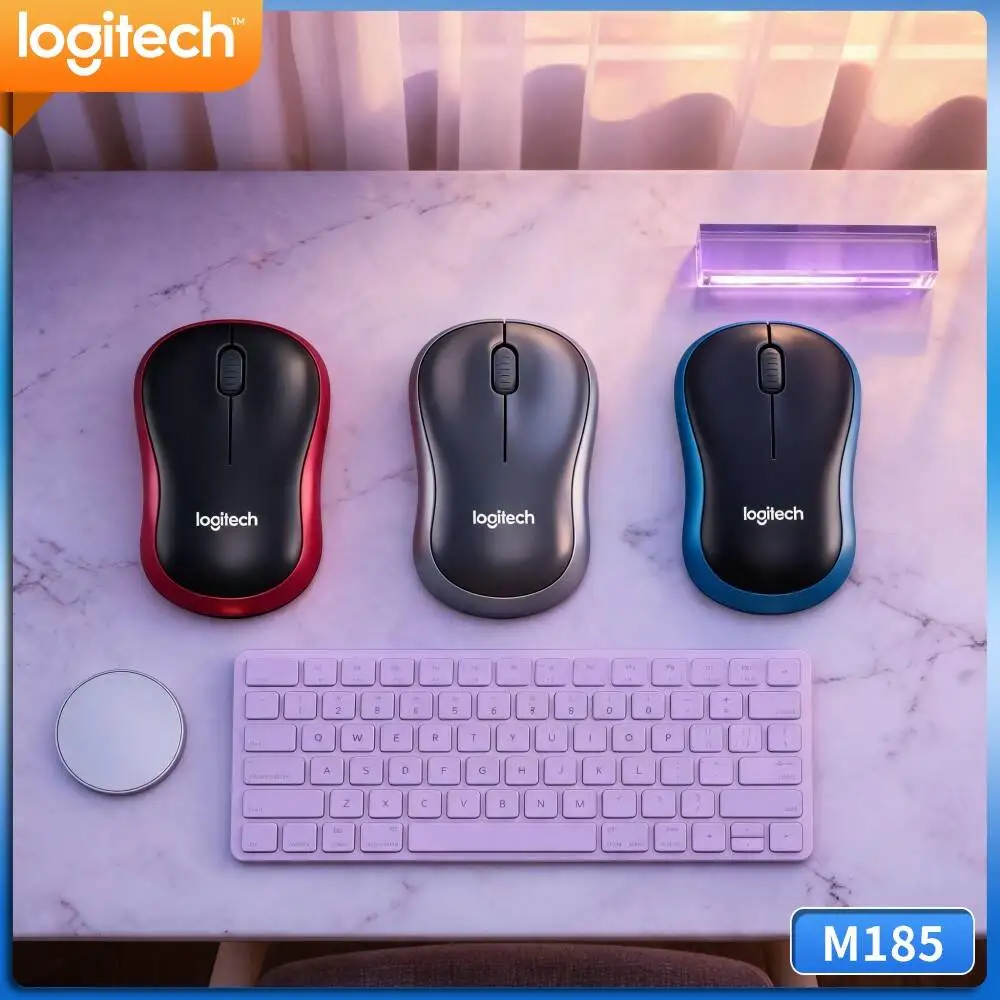 Logitech M185 Journey-Mouse Lightweight Compact 10m Range 3 Buttons Navigation 12-Month Battery Travel Tool