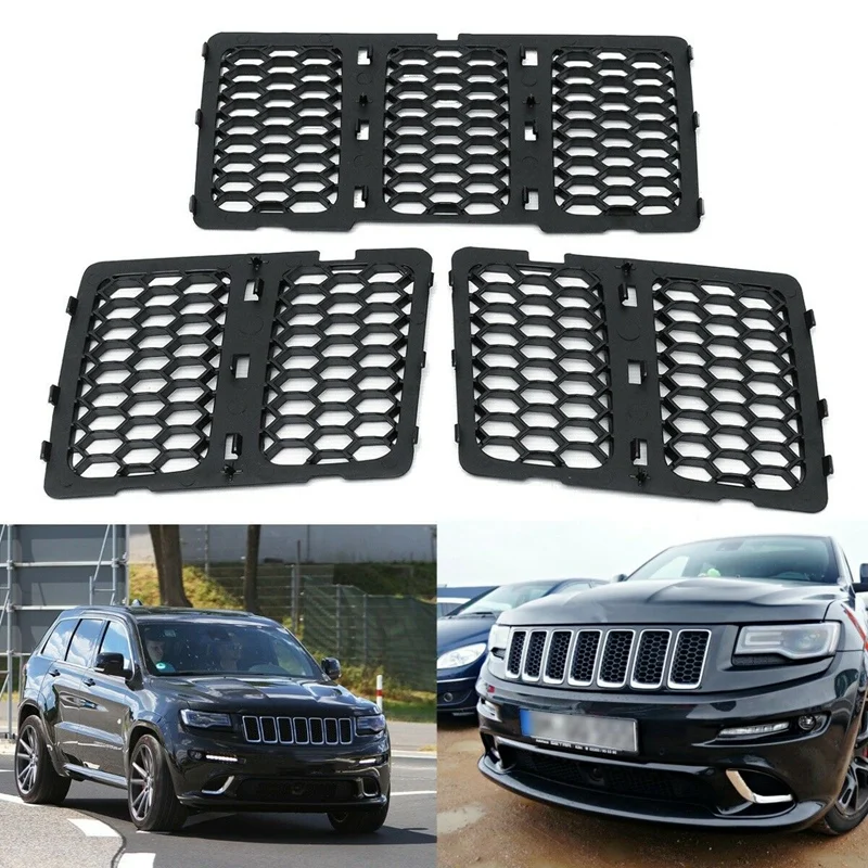 

Car Black Front Grille Inserts Trim Mesh Kit for Jeep Grand Cherokee 2014-2016-boom