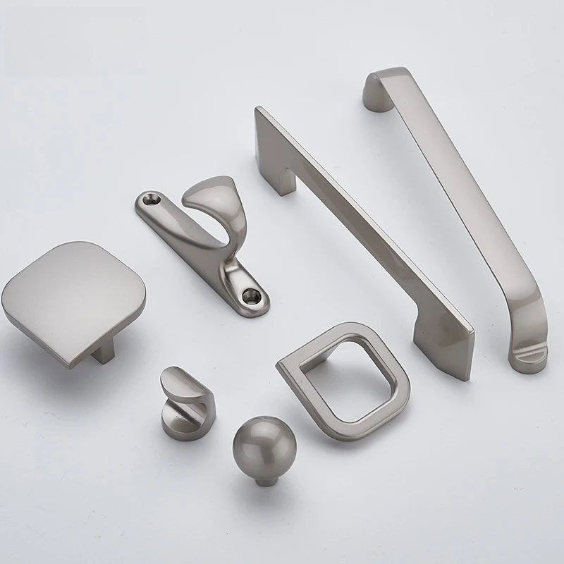 Brushed Nickel Pull Handles Minimalist Style for Wardrobe Door Cabinet Furniture Hardware Home Decoration Hardware