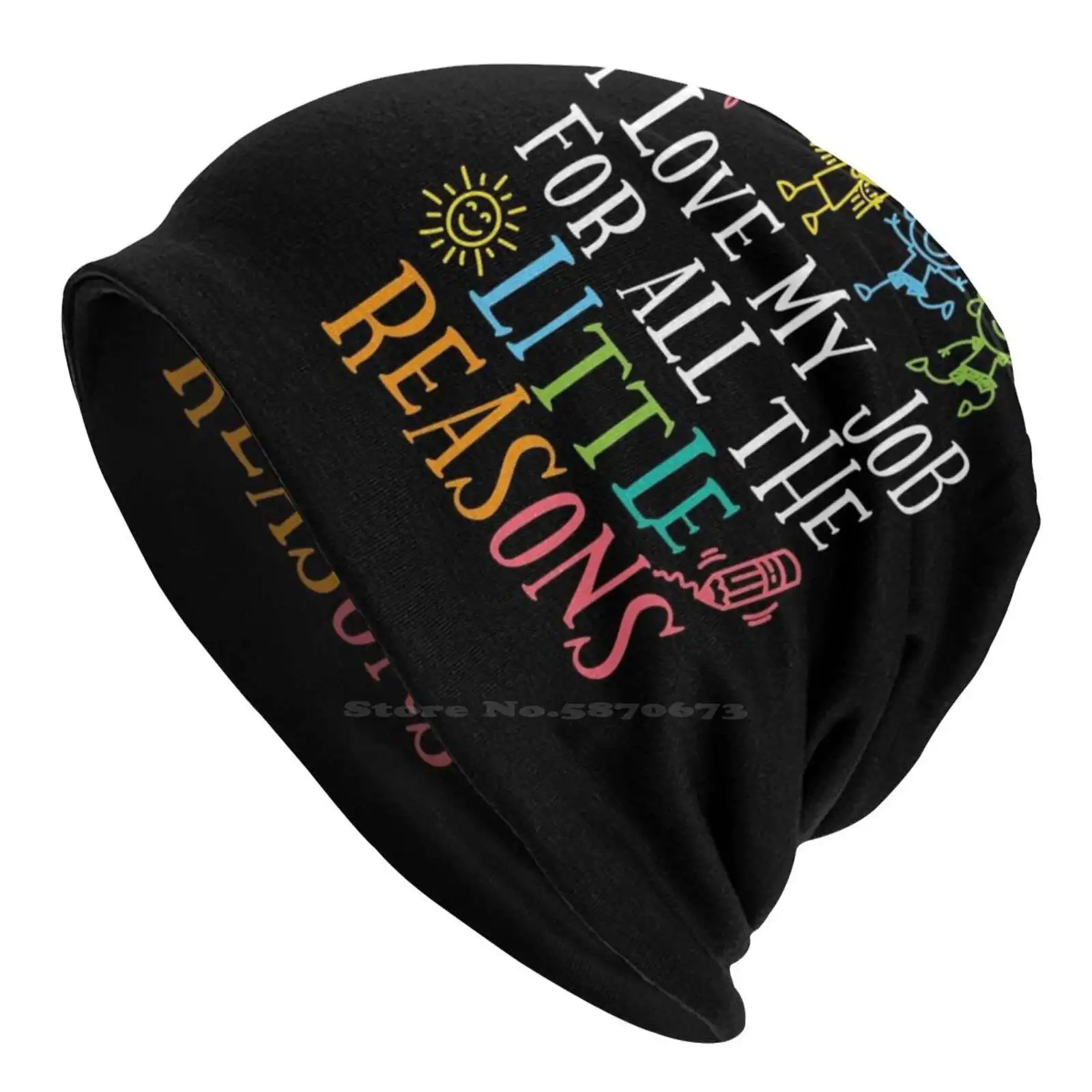 I Love My Job For All The Little Reasons Cute Design Knitted Hat Warm Beanie Outdoor Caps I Love My Job Little Reasons Retired