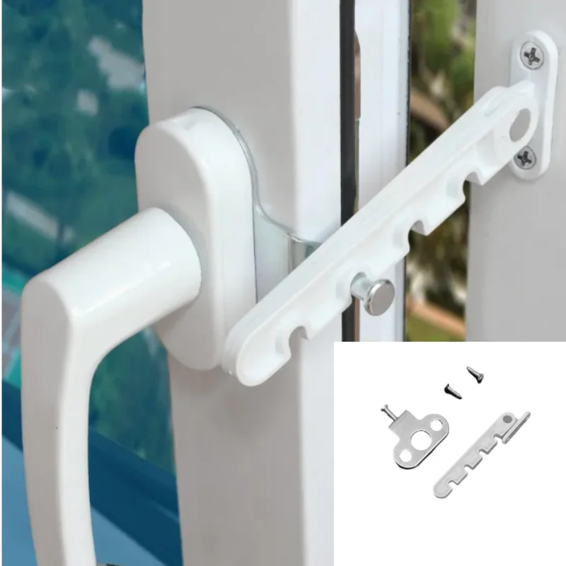 4 Gears Window Limiter Latch Window Stopper Plastic Steel Ventilation Inner Opening Door Limit Child Safety Wind Brace Bracket