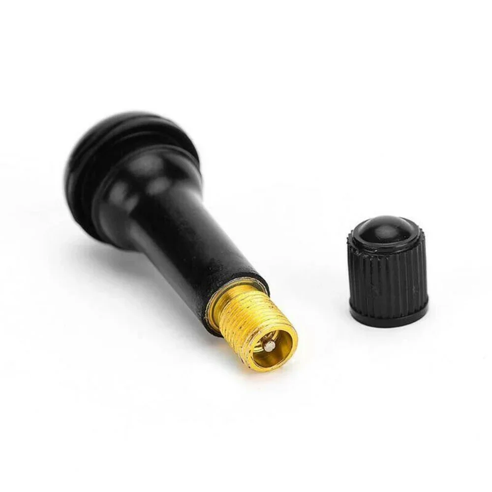 Cap Valve Stems TR413 Tyre Accessory Black SET Tubeless 10Pcs Rubber Snap In Type Exterior Replacement Durable