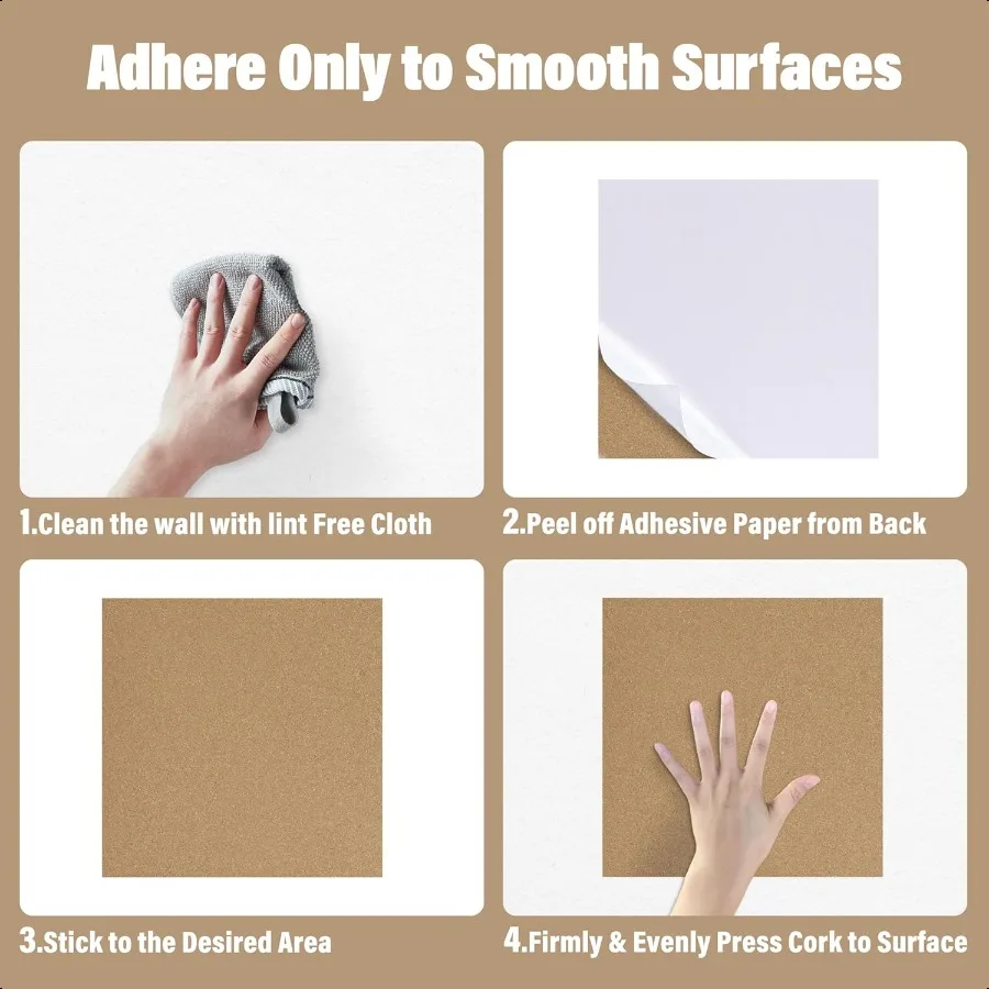 لوحة الفلين لوحة الإعلانات 12x121 2 "سميكة لوحة الفلين البلاط 6 حزمة ذاتية اللصق لوحة دبوس مربعة صغيرة للجدران لوحات الفلين ل #5