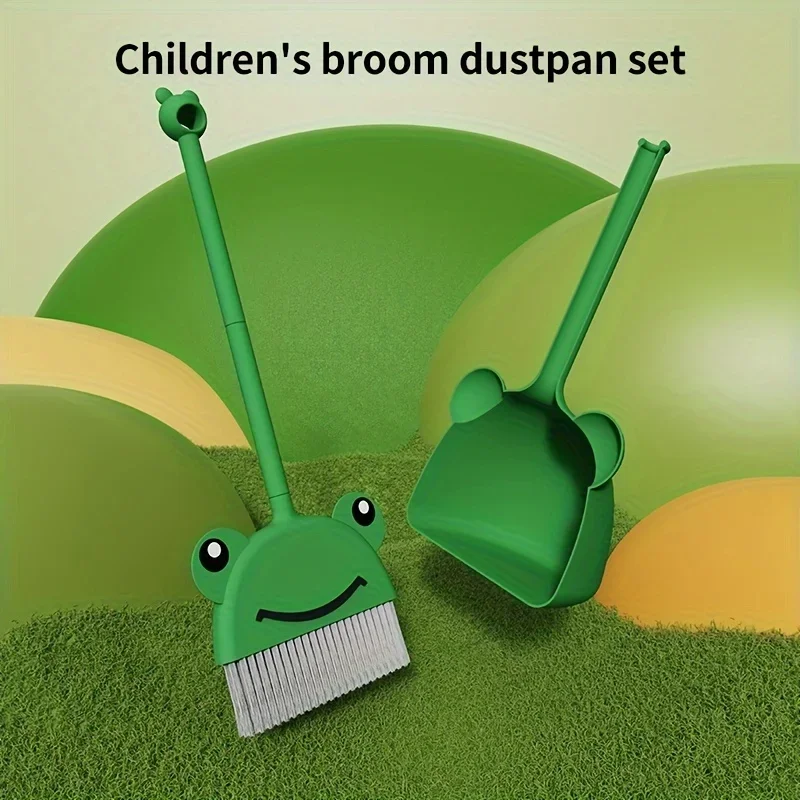 1 set Broom and dustpan set combination, household internet celebrity set, soft bristled broom, floor cleaning and wiping broom