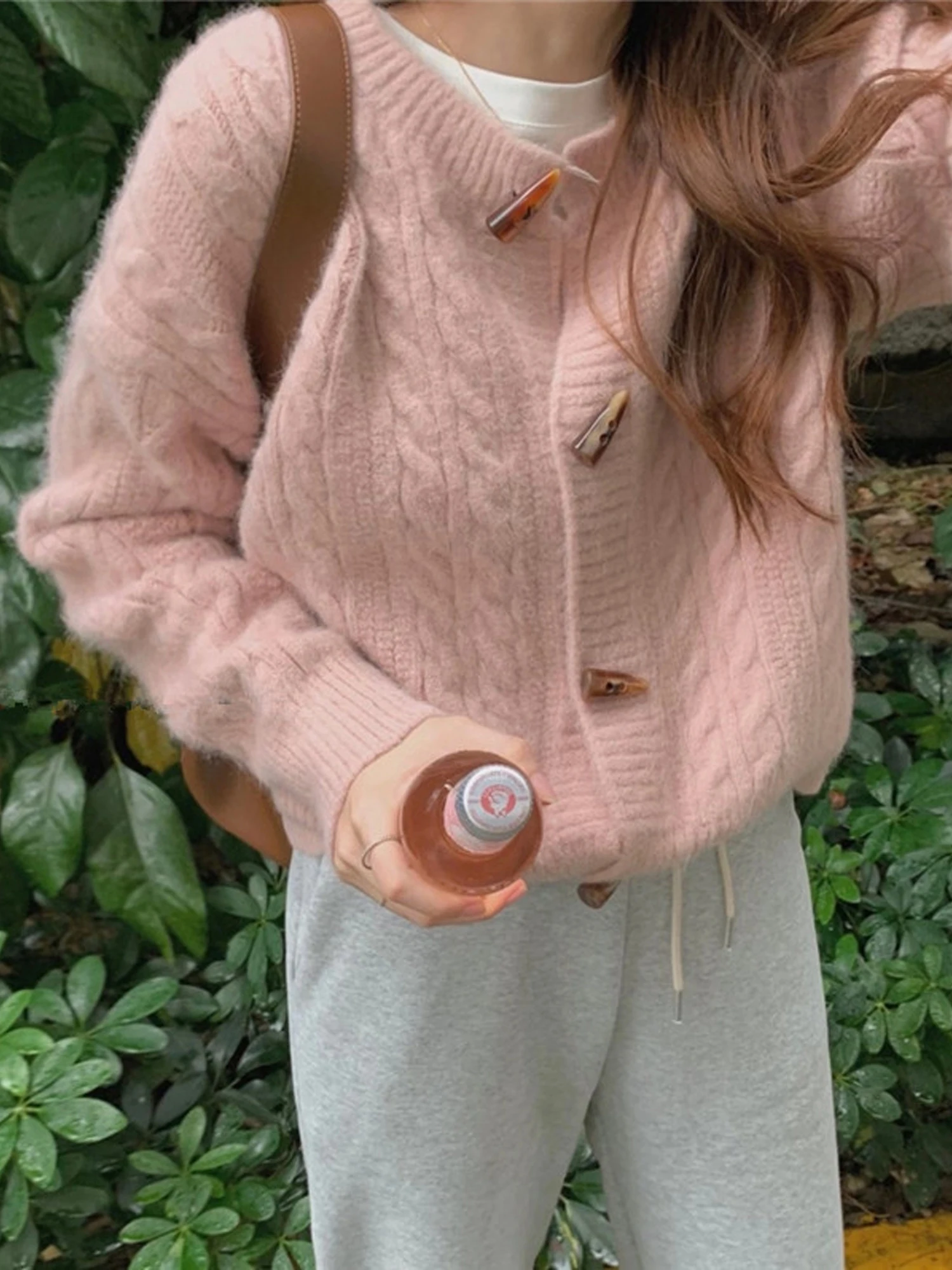 Soft Short Knitted Sweater Twist Design Korean Style Women's Casual Long Sleeve Warm Cardigan Coat Spring Autumn Winter New A...