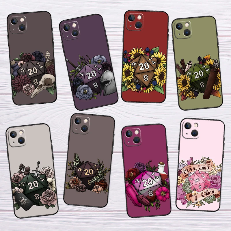 Tabletop Gaming Dice Phone Case For iPhone 16 12 15 14 11 13 Pro Max XR XS Max X Plus Bumper Back Cover