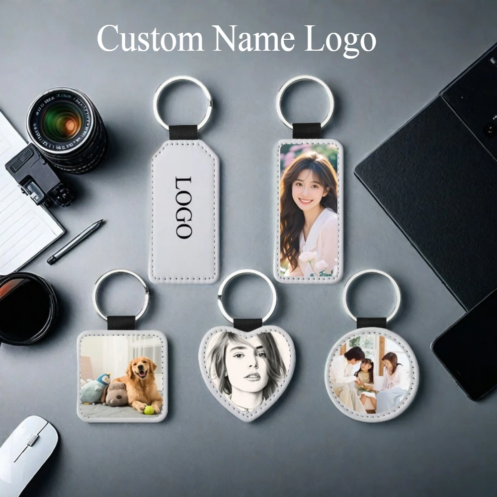 

Custom Name Logo Metal White Style Neoprene Keychain Pendant Moto Car Keyring Print Text Cartoon Key Ring Chain Gift