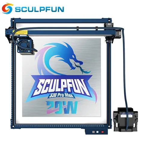 SCULPFUN S30 Pro Max 20W/10W Automatic Air-assist Laser Engraving Machine Replaceable Lens Design Includes Laser Repair Kit