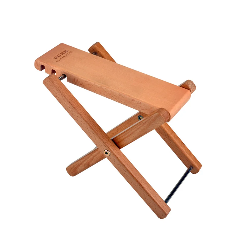 

Guitar Footstool Solid Wood Three Gear Height Adjustable Foldable Sturdy Design For Classical Guitar Players Wood Color