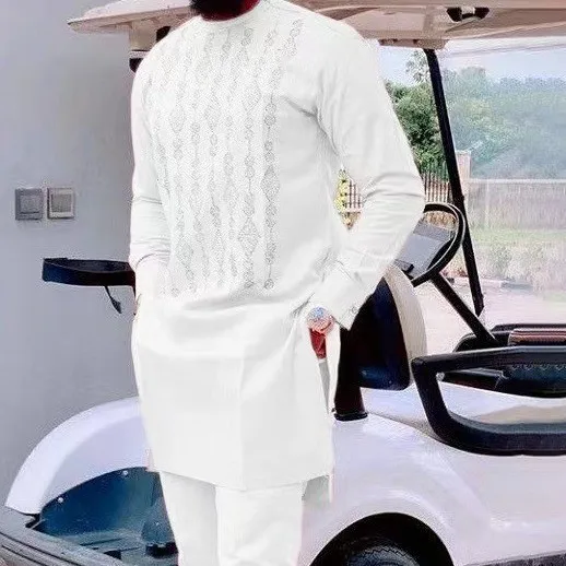 2025 新しいツーピースピンクスーツアフリカエスニックスタイルプリントカジュアルメンズスーツ