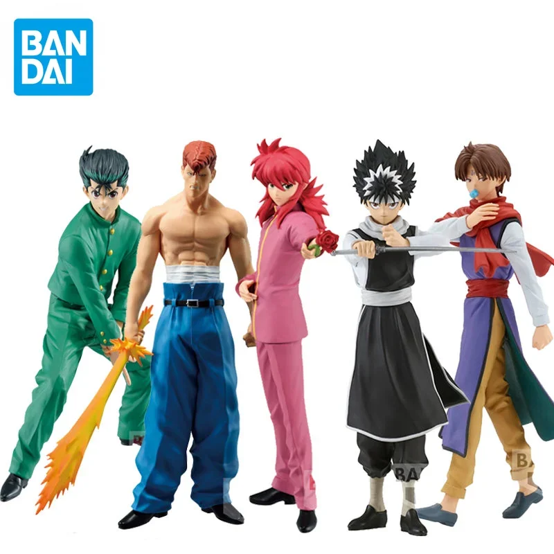 Bandai Original YuYu Hakusho DXF Urameshi Yusuke Uwabara Kazuma Kurama Hiei 30th Anniversary Anime Action Figures Toys Gifts