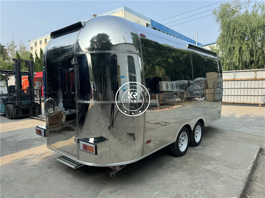 Fully Equipped Mobile Food Trailer Concession Air Stream Ice Cream Pizza Food Cart Truck DOT VIN Food Camping Trailer