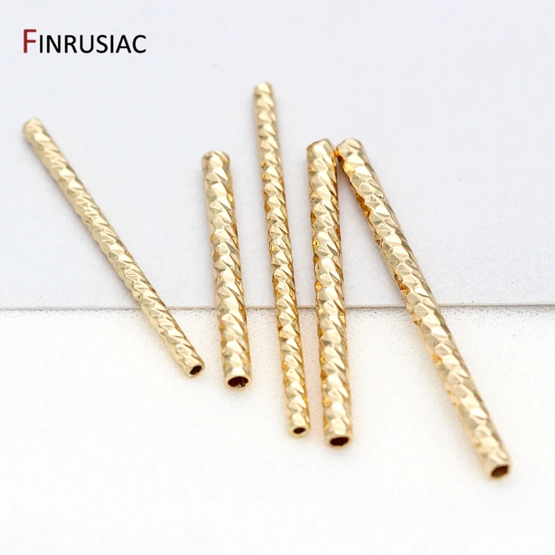 14k Real Gold Plated Tube Beads 8 Sizes Corrugated Tube Beads For Jewelry Making DIY Jewelry Making Supplies Wholesale