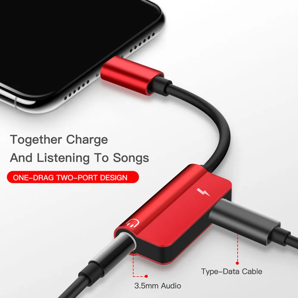 

Type-C Headphone Adapter 3.5mm Audio Converter Red Color Portable for Business Play Compatible Mobile Phone