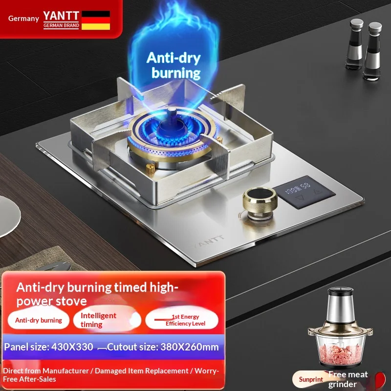 

Одиночная газовая плита из нержавеющей стали с защитой от сухого горения, 5,2 кВт, бытовая газовая плита с сильным природным газом