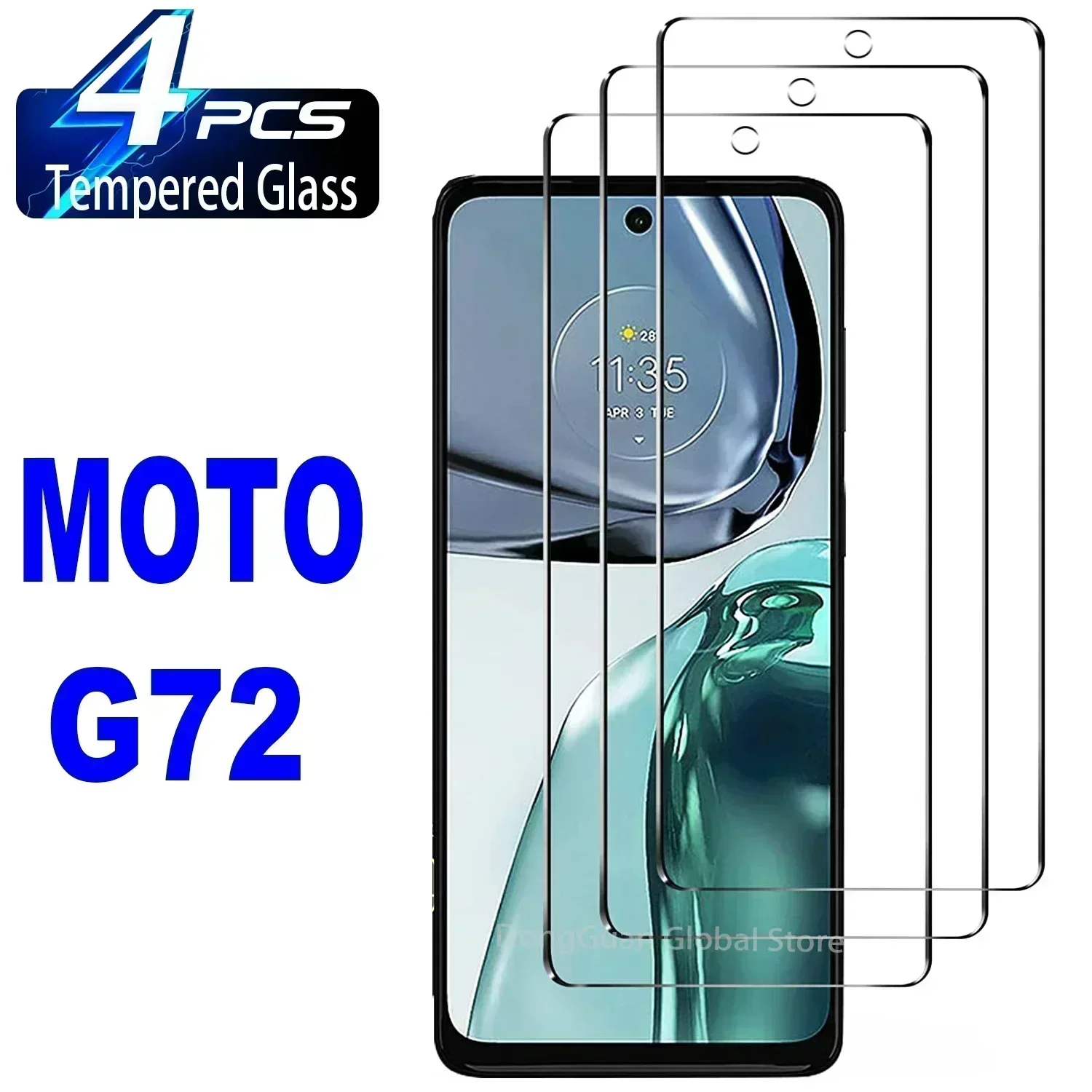 2/4 Uds vidrio templado para Motorola Moto G72 película protectora de pantalla de vidrio