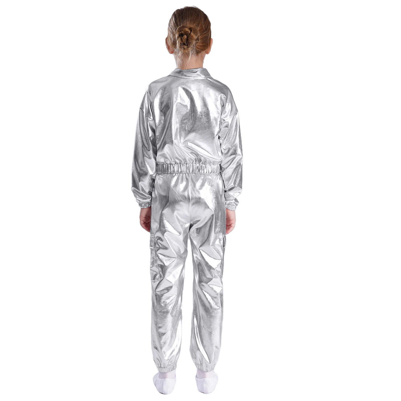 أطفال بنين بنات الجاز الهيب هوب شارع الرقص أداء زي معدني لامع كم طويل سترة رياضية معطف مع السراويل وتتسابق