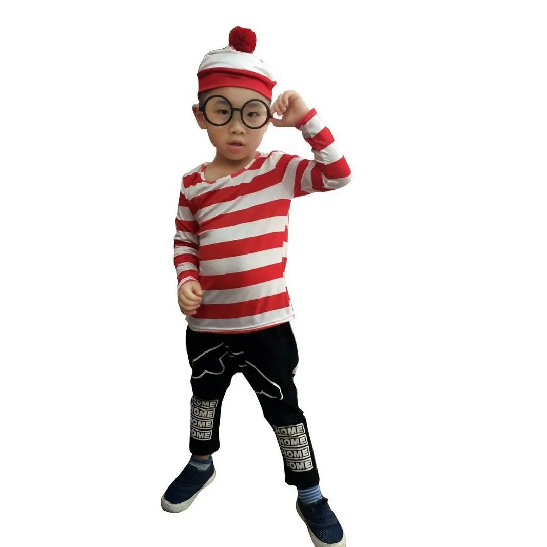 Halloween Eltern-Kind Smart Wally Cartoon Cosplay Paar Kleidung Anime Thema Bühnenaufführung Traditionelles chinesisches Kostüm