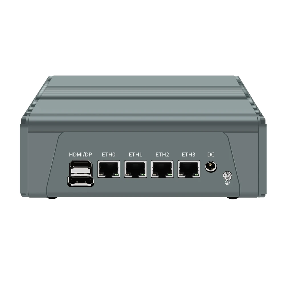 HUNSN Micro Firewall-apparaat, mini-pc, RJ11a, AMD Ryzen 5/7, Pfsense, router-pc, 4 x Intel 2.5GbE I226-V LAN, Type-C, TF, HD, DP