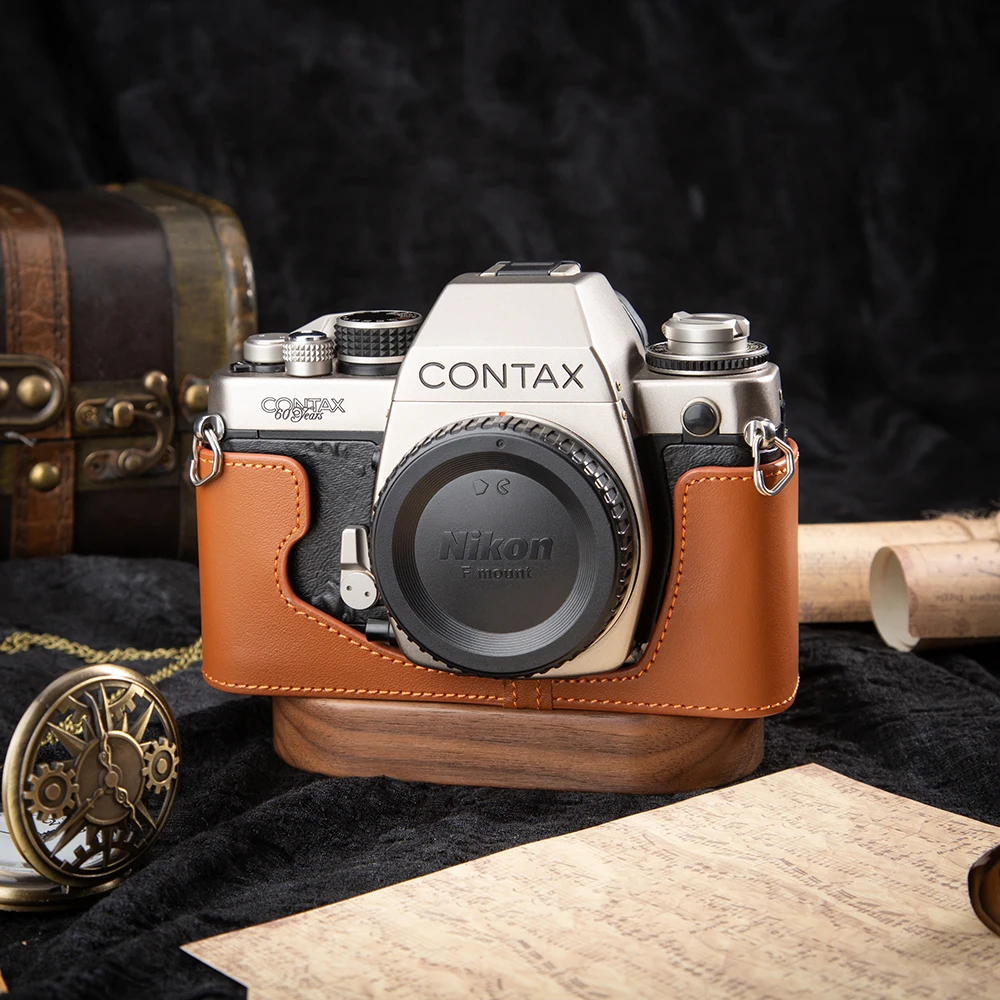 

Leather Camera Bag For Contax S2 Case S2 Cover Bag Protective Case Genuine Leather Camera Half Case Photography Accessories