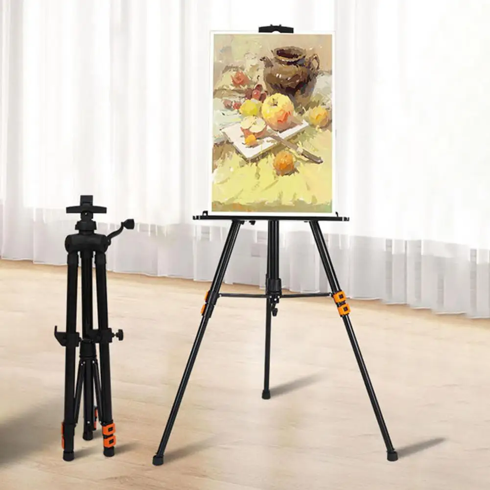 Painting Triangle Easel Hand-cranked Model Height Adjustable Lifting Rod Easel Art Display Stand Portable Painting Tripod Easel