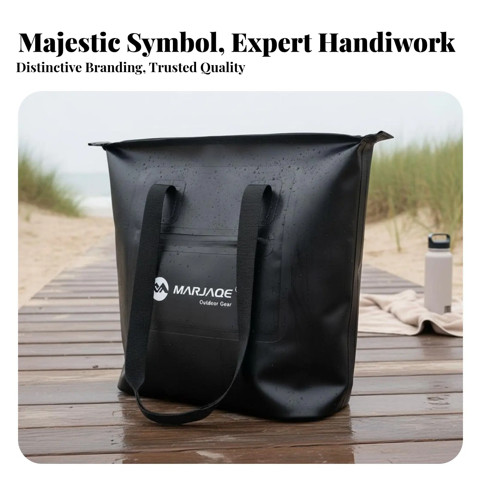 

Waterproof Tote Bag Fastener Closure PVC Seaside Tote Large Beach Tote Sturdy Outdoor Gear Lightweight for Travelers, Swimming