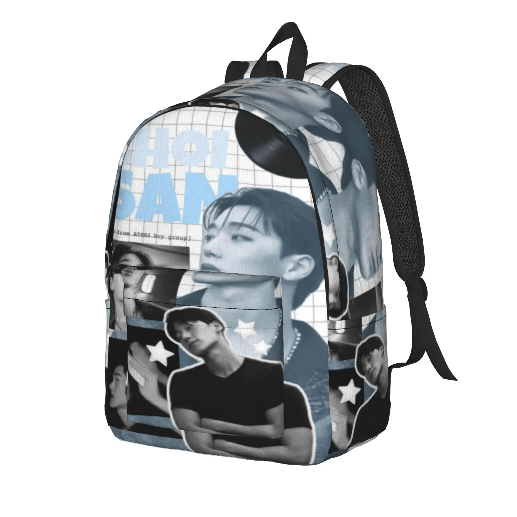 choi san bad ateezs Backpack for Men Women Casual High School Hiking Travel Daypack  College Shoulder Bag Outdoor