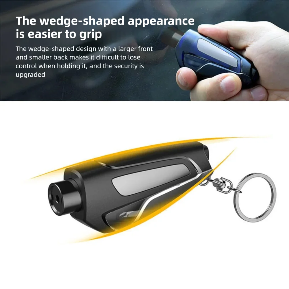 

Инструмент для экстренной самопомощи: молоток для разбивания стекол автомобиля, резак для ремней безопасности 2 в 1, брелок из вольфрамовой стали, устройство для аварийной безопасности в автомобиле.