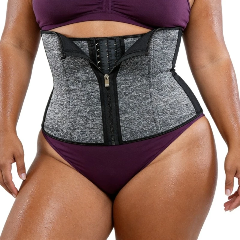 

Неопреновый тренажер для талии Корректирующее белье для женщин на молнии и крючке-триммер для пота, пояс для тренировок, корсет для похудения, сжигатель жира, формирователь тела