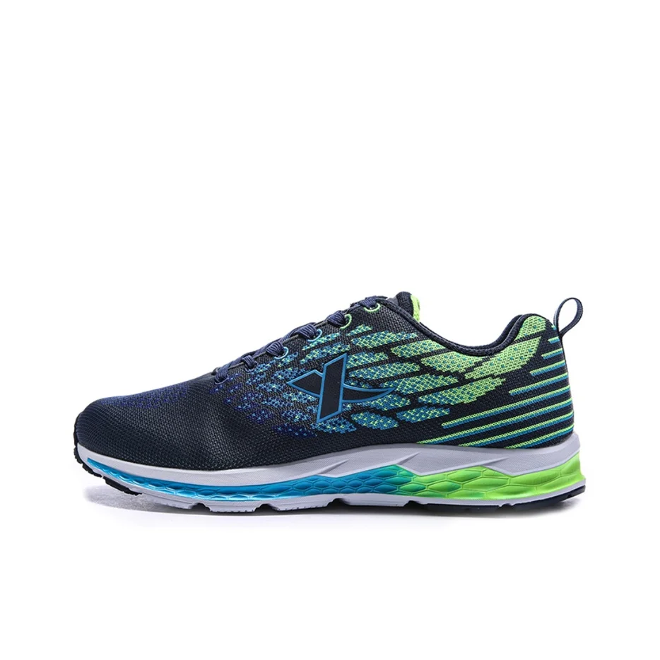 XTEP Dynamic Foam Dynamic Foam Fabric Cushioning, Wear Resistant Low top Running Shoes Men's Blue Green 983119116252