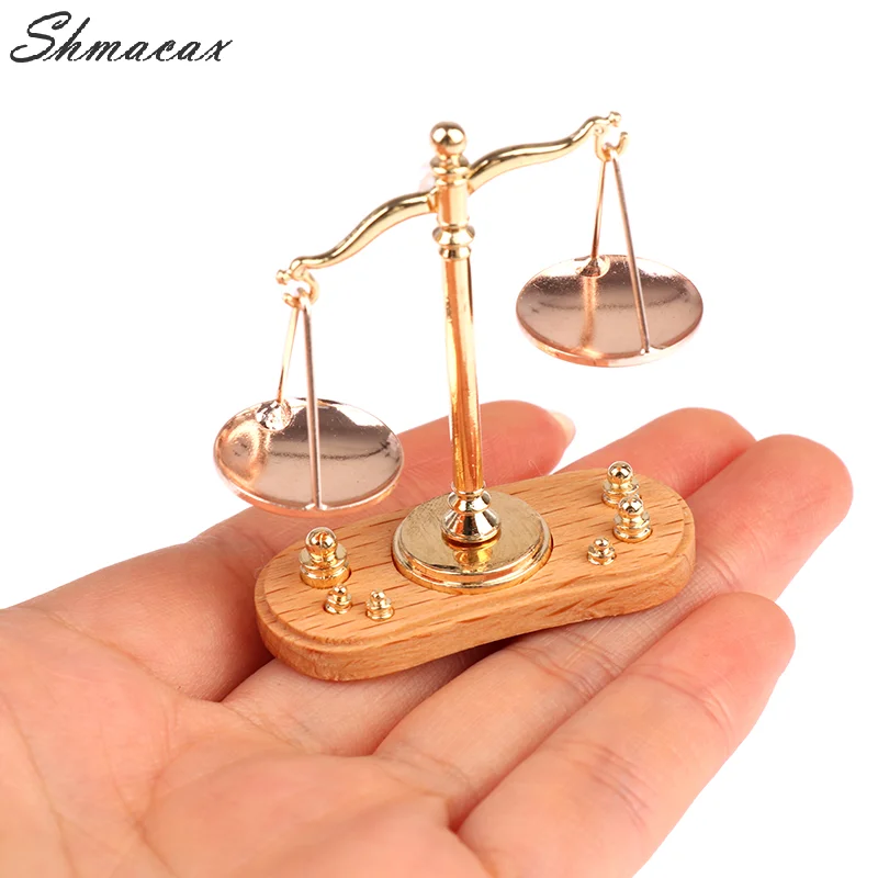 

1/12 Dollhouse Miniature Accessories Mini Balance Scale Model Toy for Decoration